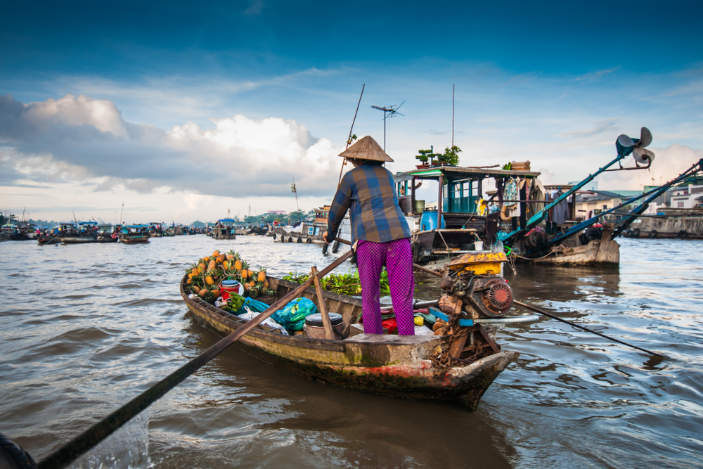 Plovoucí trh ve Vietnamu