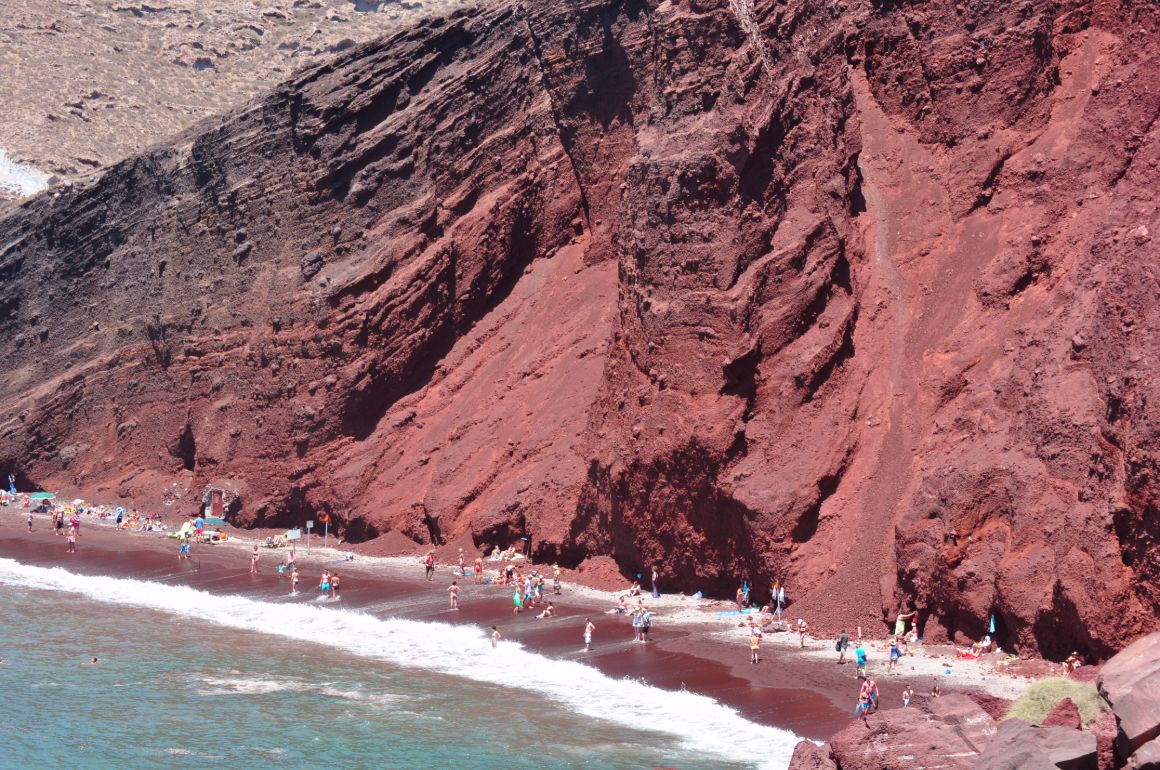 Červená pláž, Santorini, Řecko