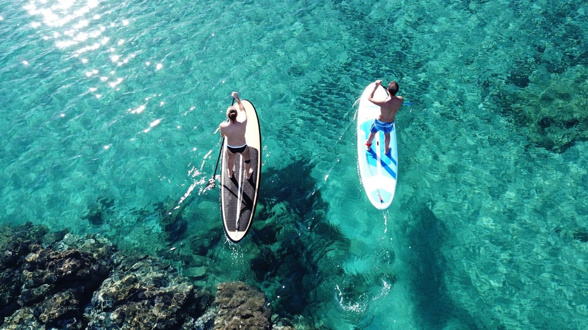 Paddleboarding, ostrov Kos, Řecko