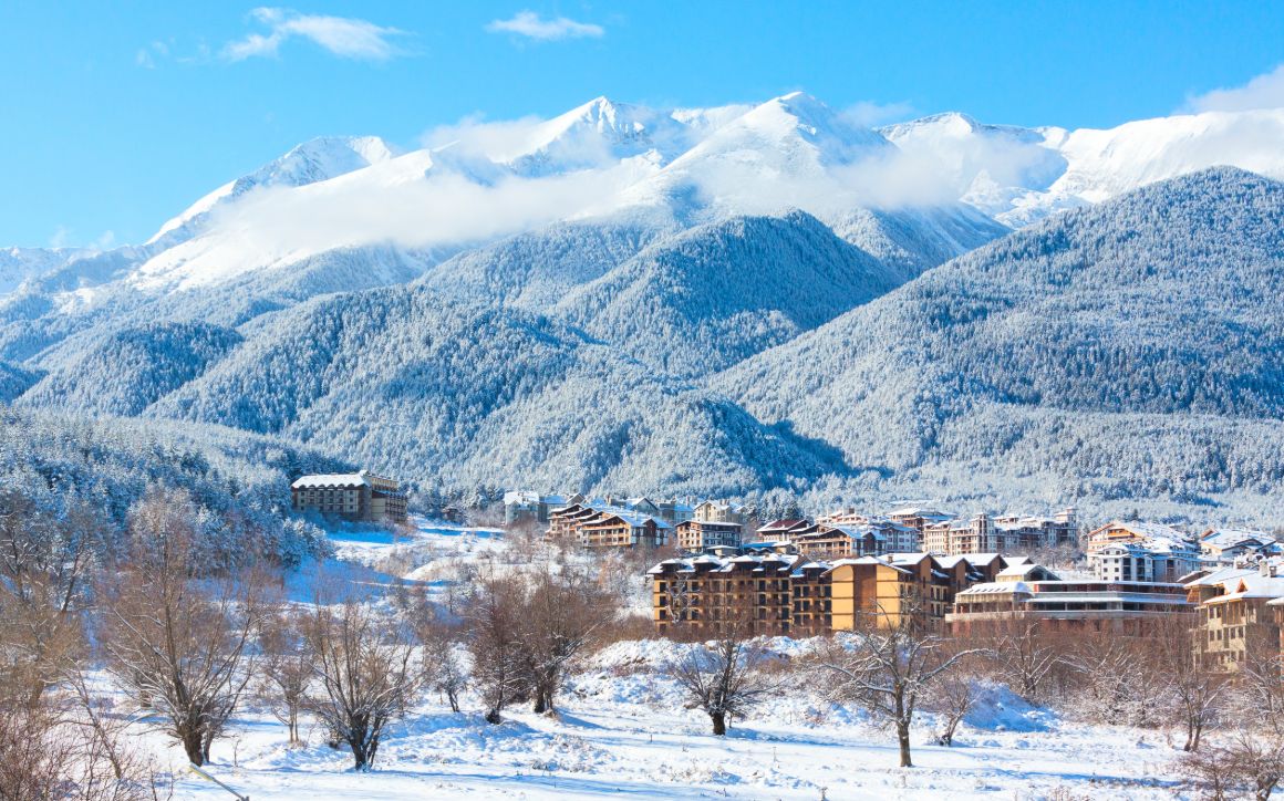 Letovisko Bansko v zimě, Bulharsko