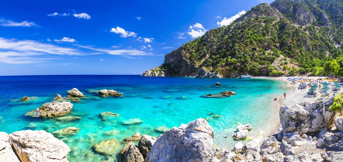 Pláž Apella, Karpathos, Řecko Pláž Apella, Karpathos, Řecko