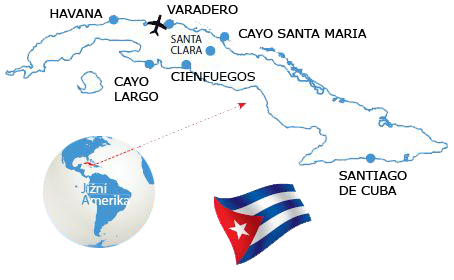 Poloha Varadera na Kubě