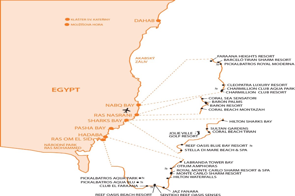 Mapa destinace Sharm El Sheikh