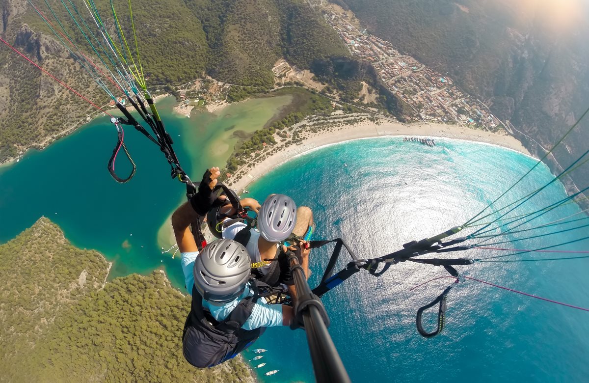 Paragliding nad Modrou lagunou