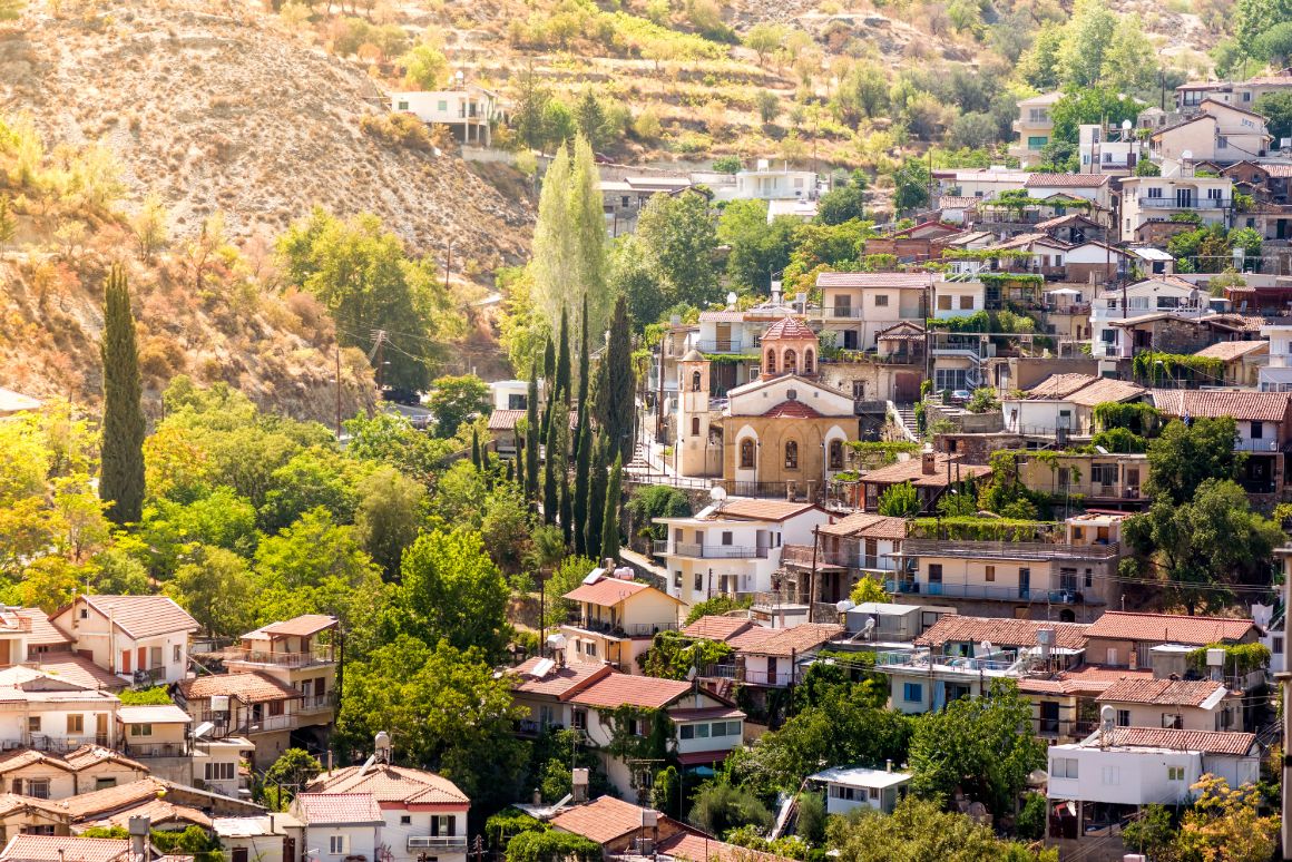 Vesnice v pohoří Troodos, Kypr
