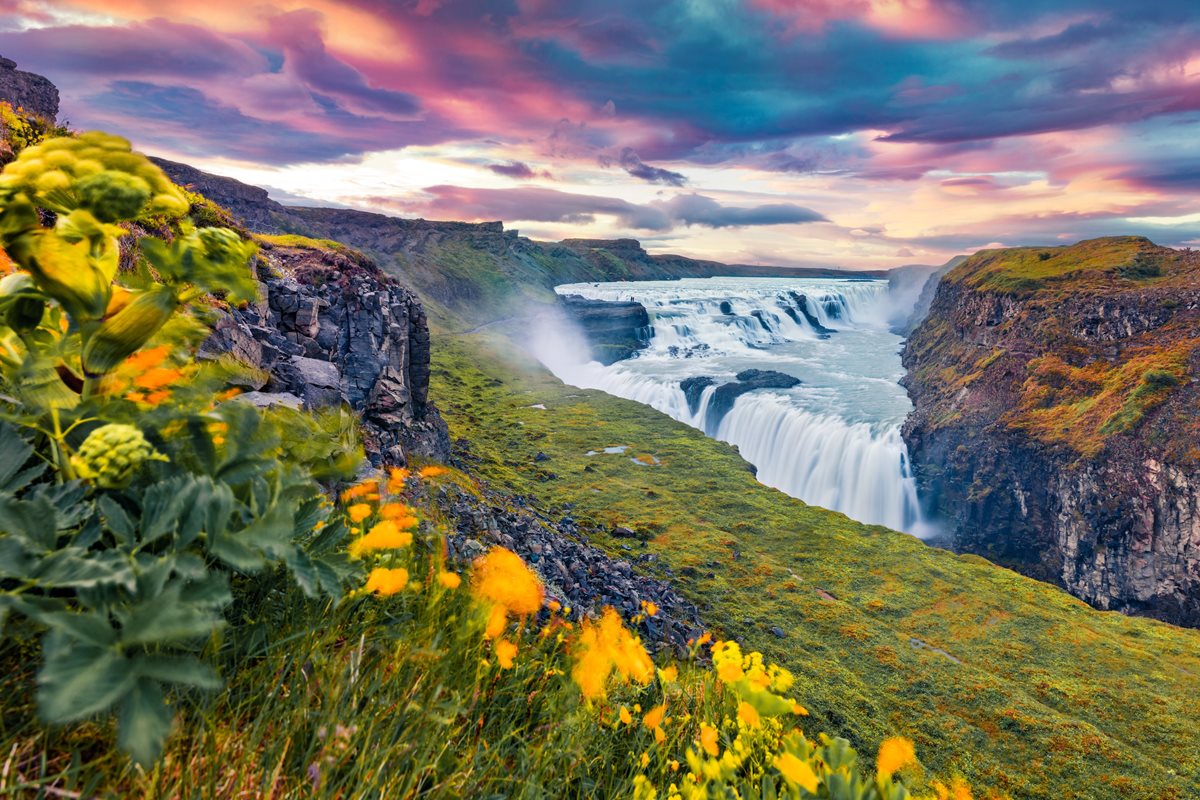 Vodopád Gullfoss, Island