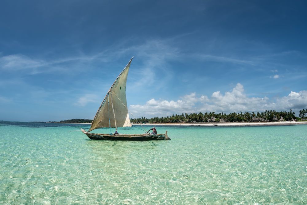 Pláž Diani Beach v Keni