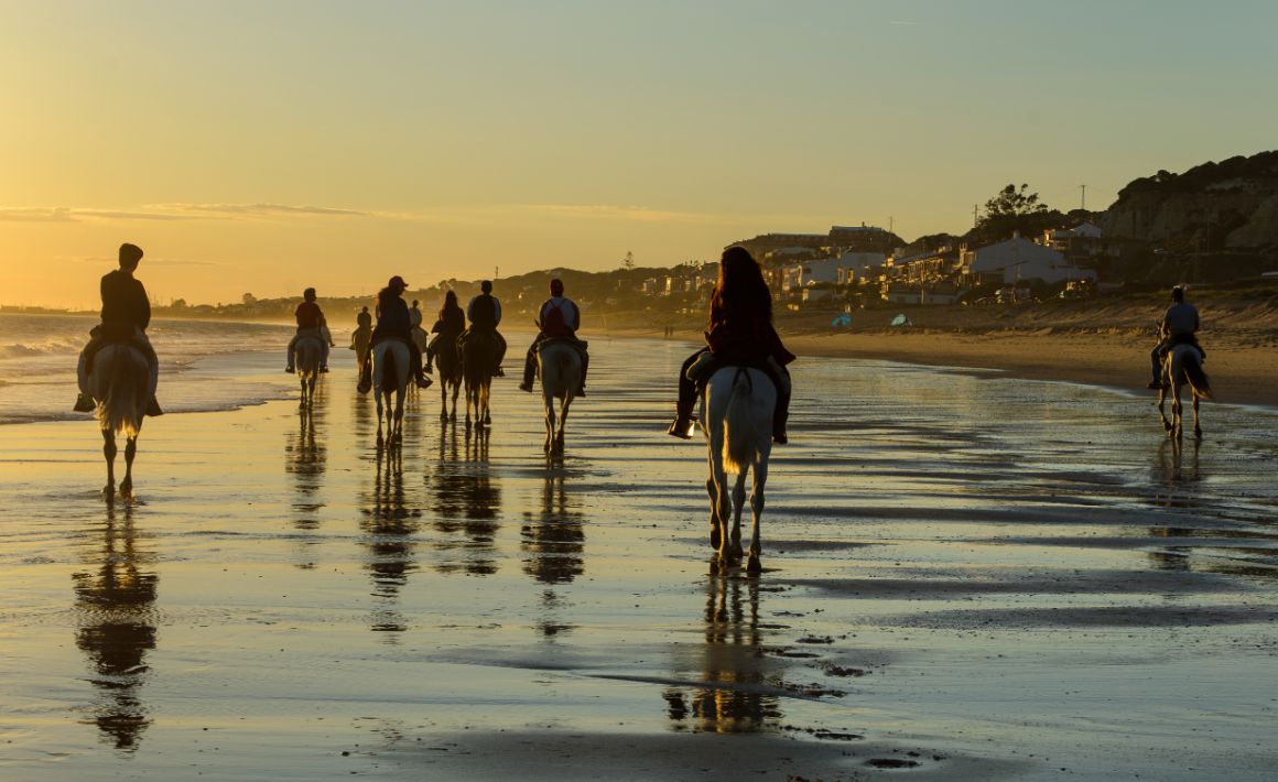 Vyjížďka na koních, pláž Mazagon, Costa de la Luz