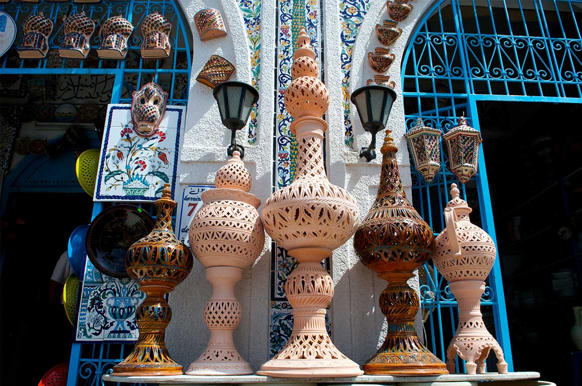 Hrnčířské výrobky v Nabeulu, Tunisko-pevnina