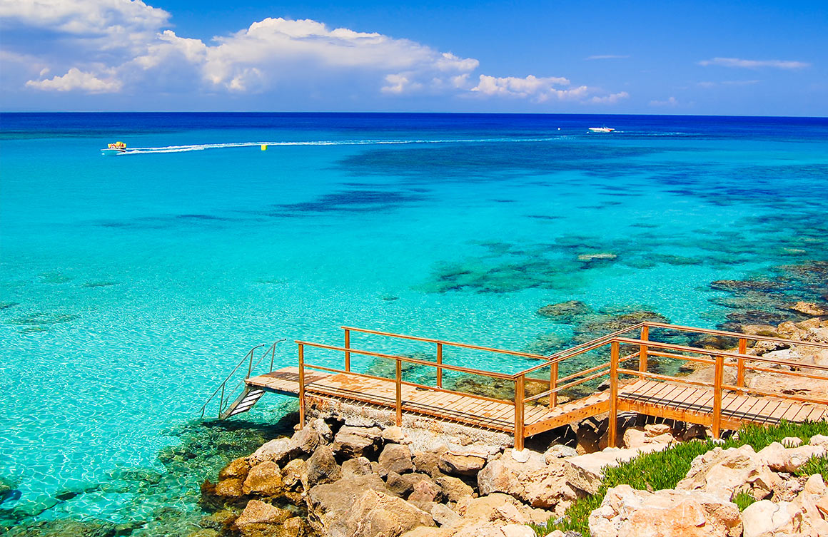 Pláž u Protaras, Kypr