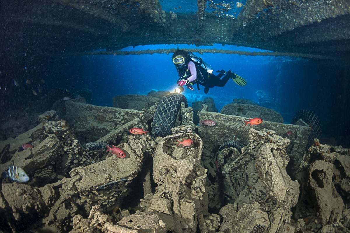 Potápění u vraku SS Thistlegorm, Sharm El Sheikh, Egypt