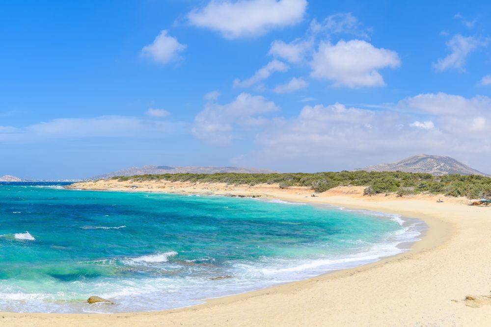 Hawaii Beach v rezervaci Alyko na Naxosu