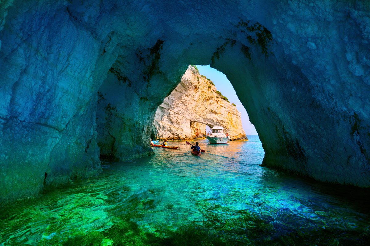 Jízda na kajaku v Modré jeskyni, Zakynthos