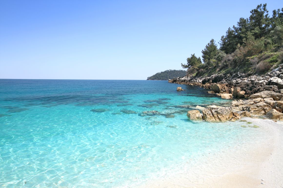 Marble beach, Thassos, Řecko