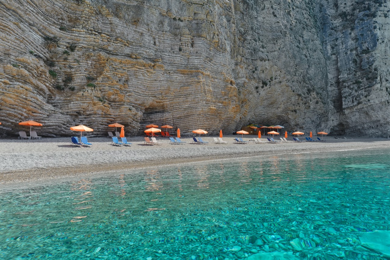 Pláž Paradise, Korfu, Řecko Pláž Paradise, Korfu, Řecko