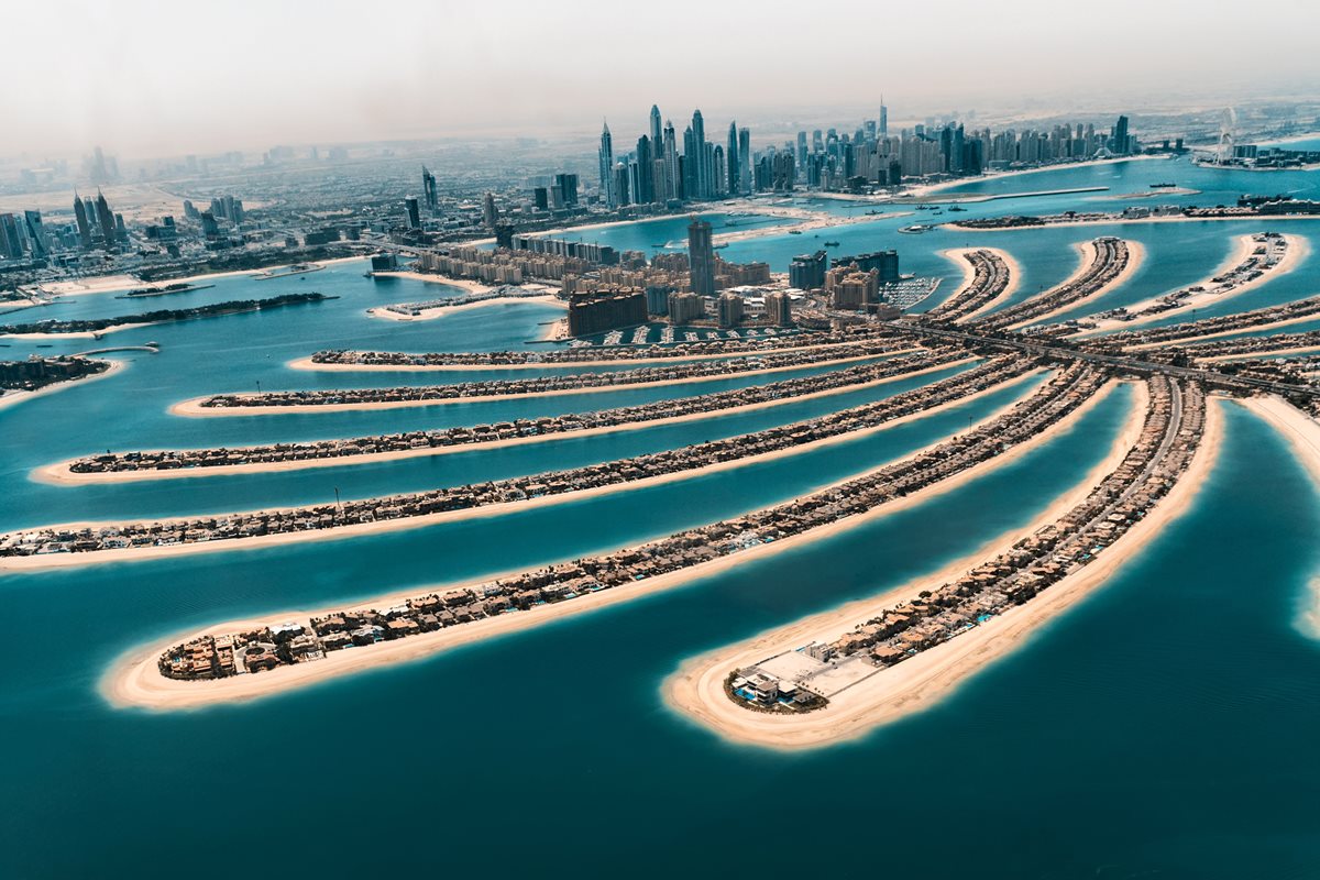 Umělý ostrov Palm Jumeirah, Dubaj, Arabské emiráty