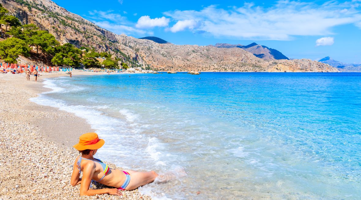 Relaxace na pláži Apella, Karpathos Relaxace na pláži Apella, Karpathos