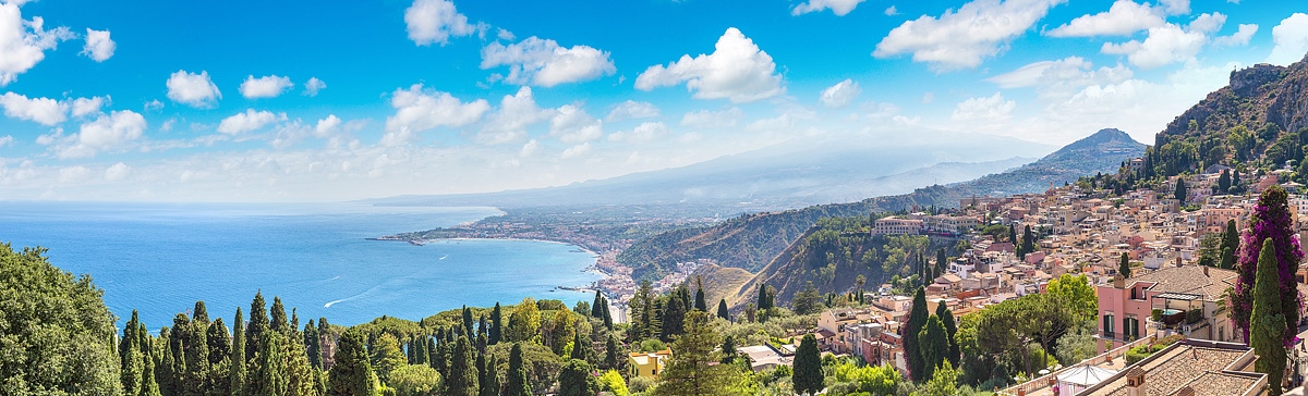 Letní počasí v Itálii, Taormina, Sicílie