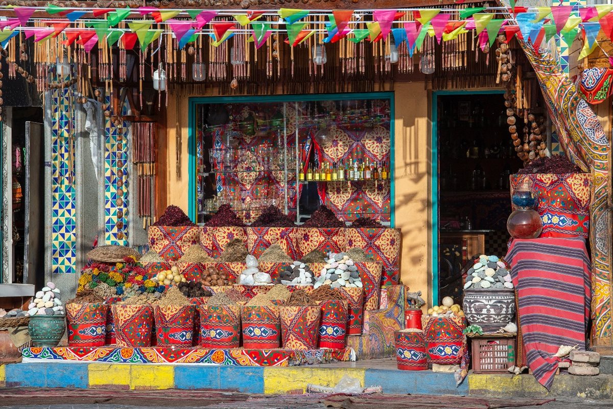 Tradiční bazar s kořením, Sharm El Sheikh, Egypt