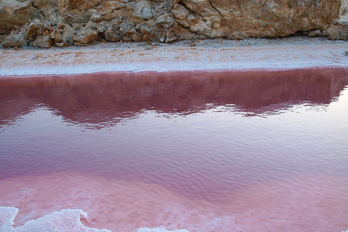 Slané jezero Chott el Djerid, tuniská pevnina