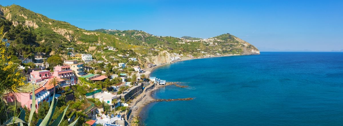 Pláž Le Fumarole, Ischia, Itálie