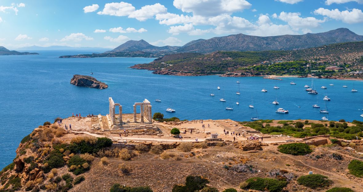 Mys Sounion na úplném jihu Attiky