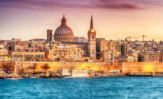 Valletta při západu slunce