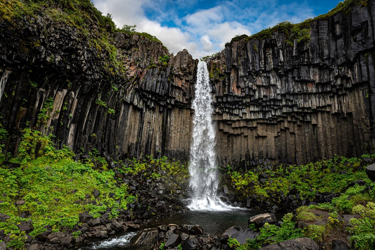 Vodopád Svartifoss, Island