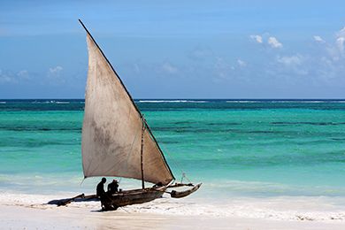 Tradiční zanzibarské lodě „dhow“
