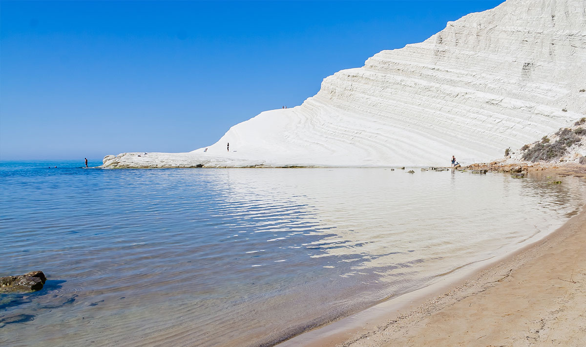 Pláž Scala dei Turchi na Sicílii